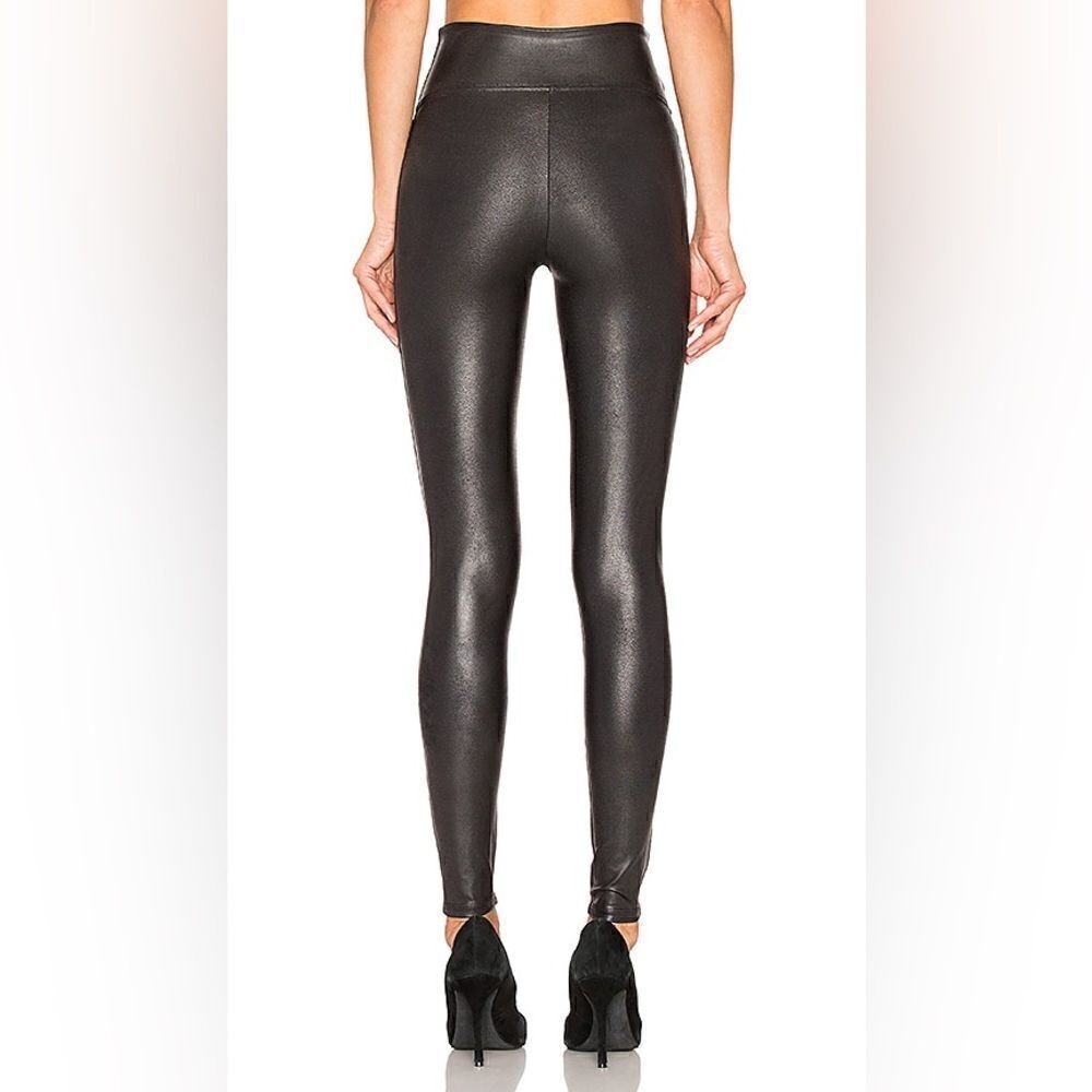Spanx® "Ready-to-Wow™" leather-like coated jersey leggings in Black size XS - Picture 2 of 5